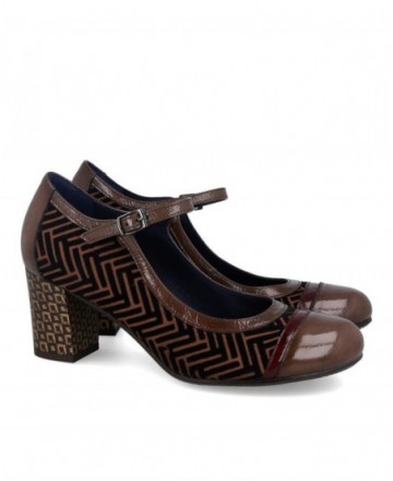 Dorking D8669 printed block-heel shoes