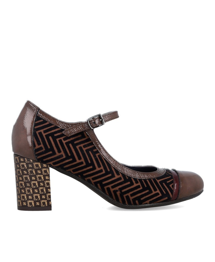 Zapatos estampados de tacón bloque Dorking D8669