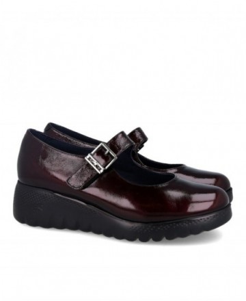 Fluchos Live F2247 patent leather wedge ballet flats