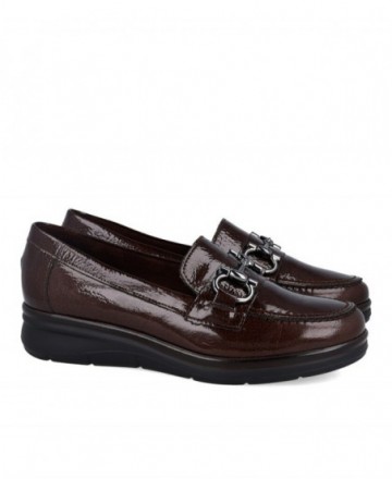 Burgundy loafers with wedge heel Pitillos 11502