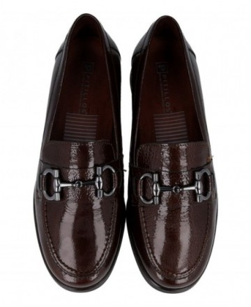 Burgundy loafers with wedge heel Pitillos 11502