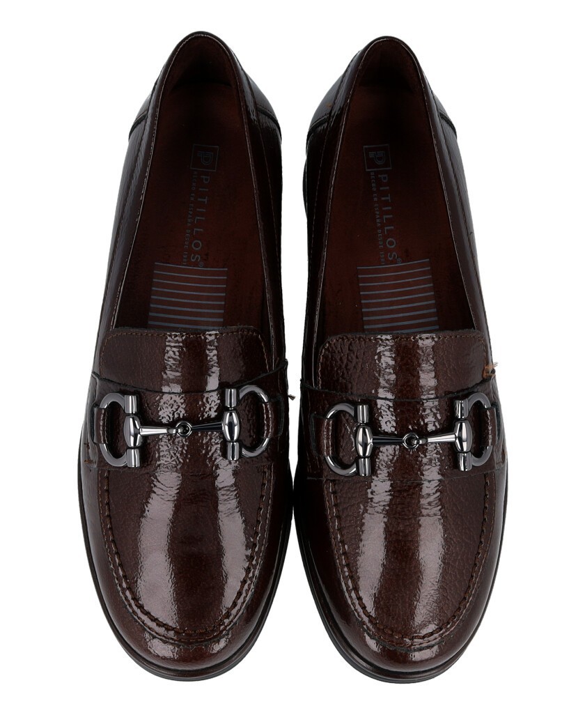 Burgundy loafers with wedge heel Pitillos 11502