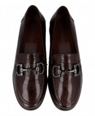 Burgundy loafers with wedge heel Pitillos 11502