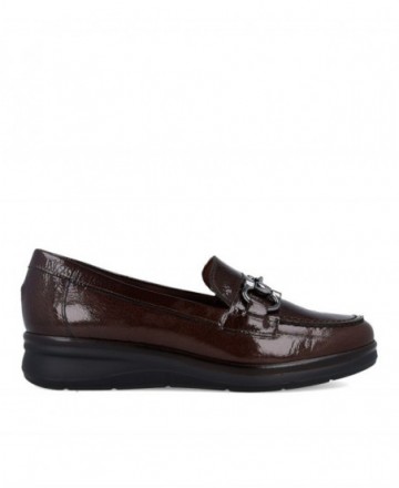 Mocasines burdeos con cuña baja Pitillos 11502