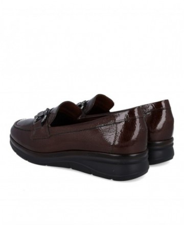 Mocasines burdeos con cuña baja Pitillos 11502