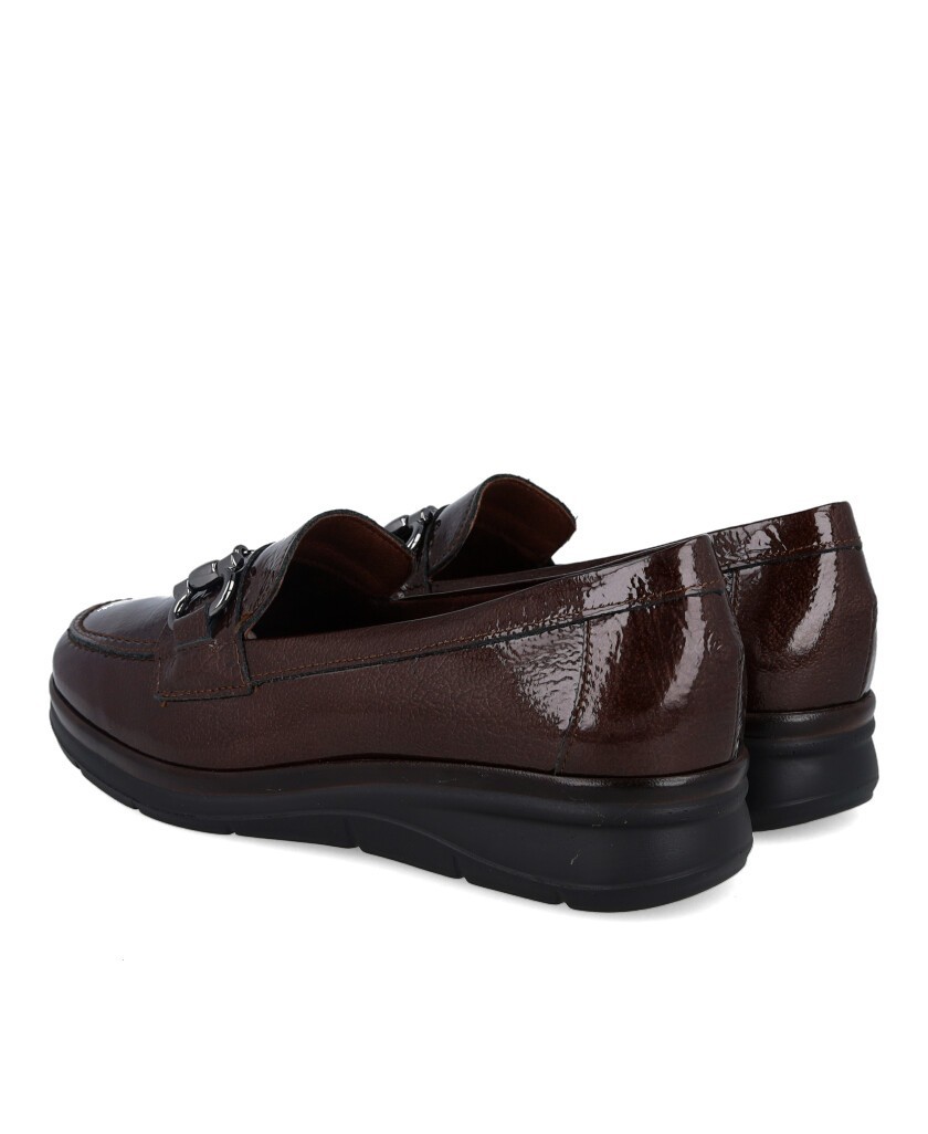 Burgundy loafers with wedge heel Pitillos 11502