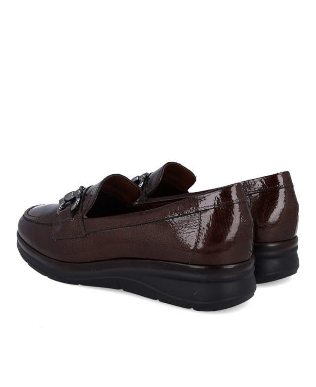 Mocasines burdeos con cuña baja Pitillos 11502