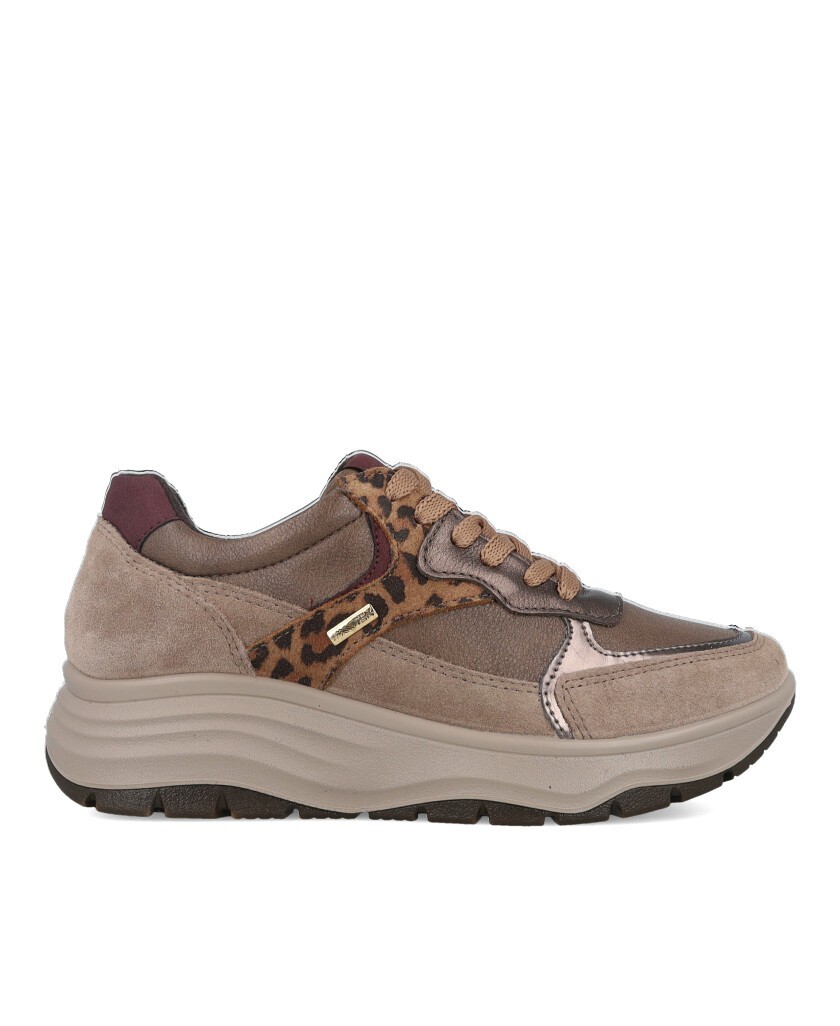 Imac 208228 leather wedge trainers