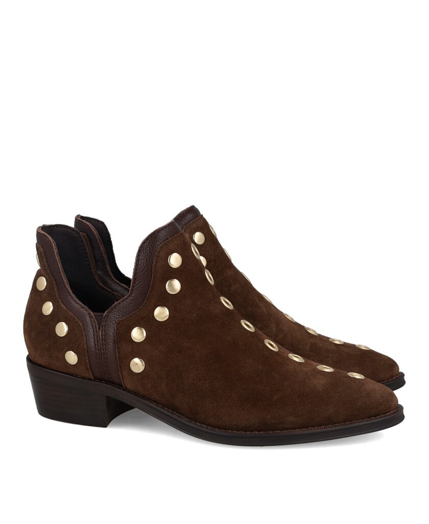 Botines de piel con tacón bajo Alpe 5646