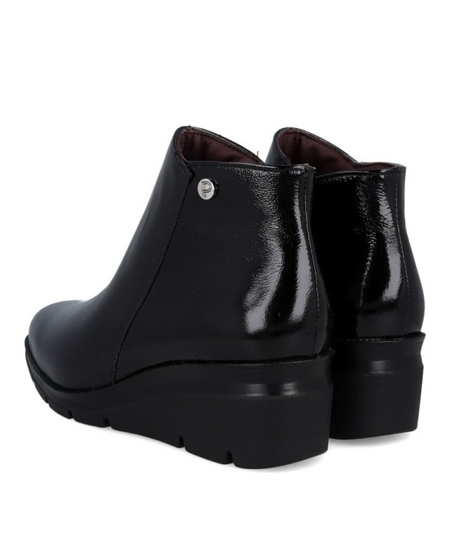 Black wedge ankle boots, skinny fit 11536