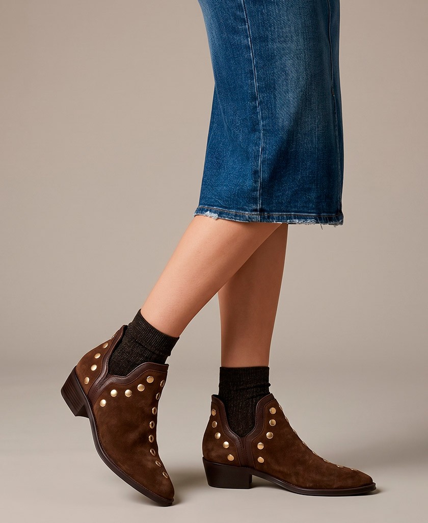 Alpe 5646 low-heeled leather ankle boots