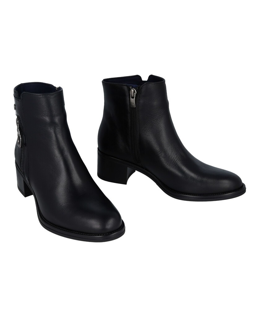 Botines negros con cremallera Dorking Chiara D9434