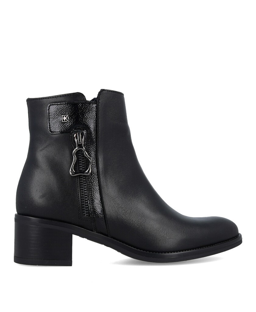 Botines negros con cremallera Dorking Chiara D9434