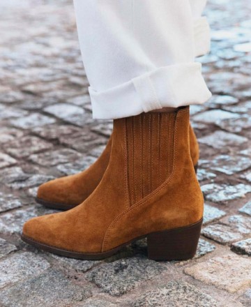 Kissia 1019 cowboy split-leather ankle boots