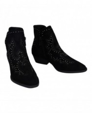 Black cowboy ankle boots with studs BBup 2763