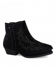Black cowboy ankle boots with studs BBup 2763