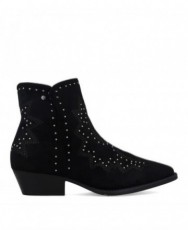Black cowboy ankle boots with studs BBup 2763