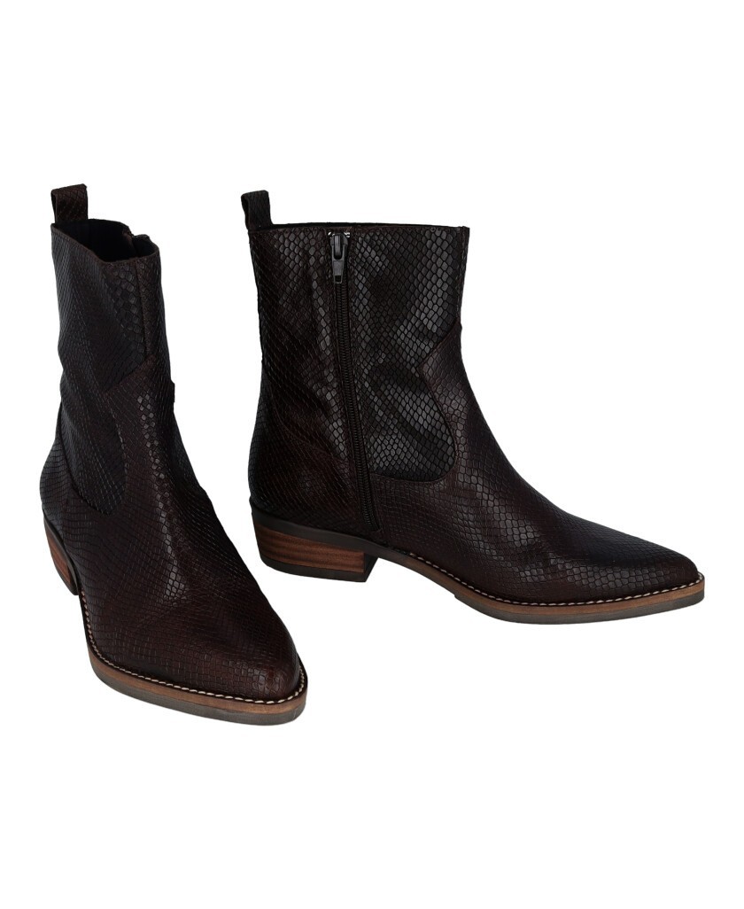 Botines cowboy con efecto piel de serpiente Tambi Denis