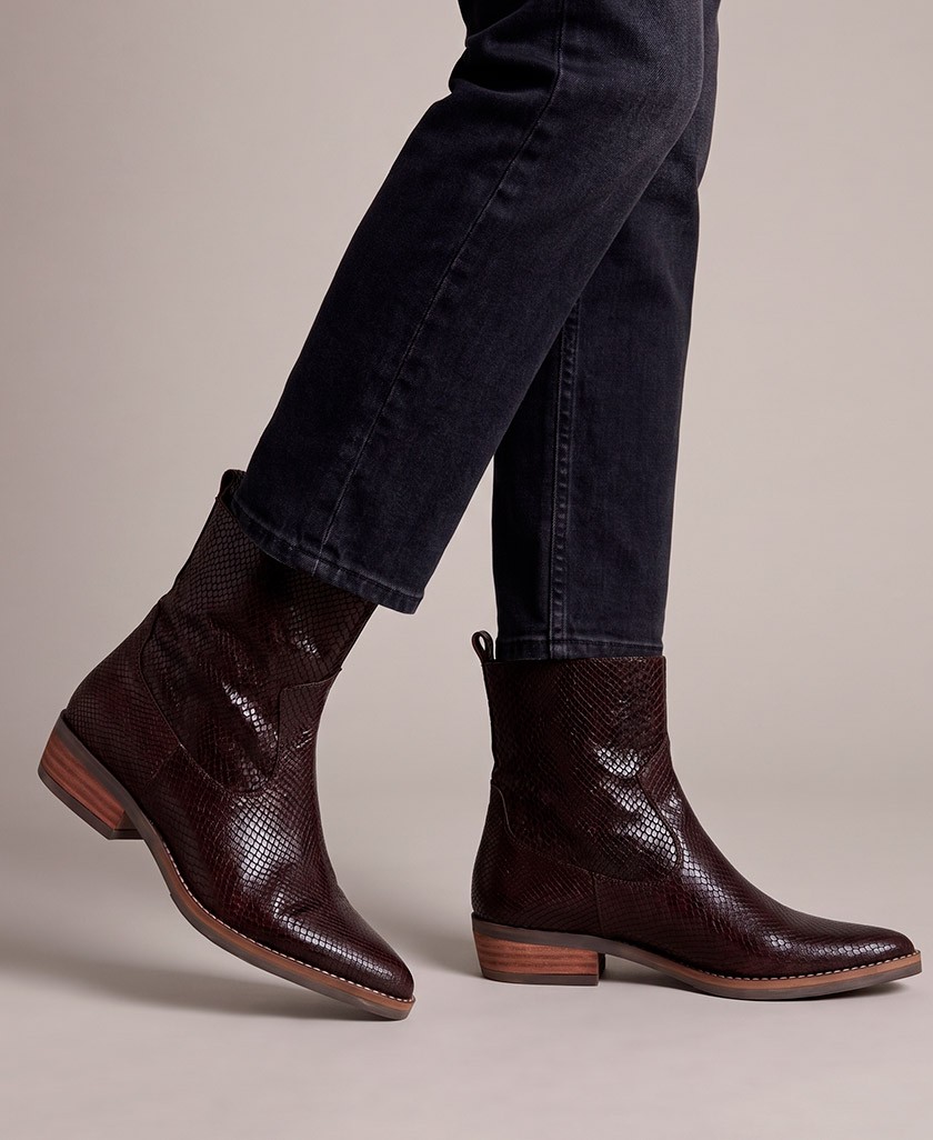 Tambi Denis snakeskin-effect cowboy ankle boots