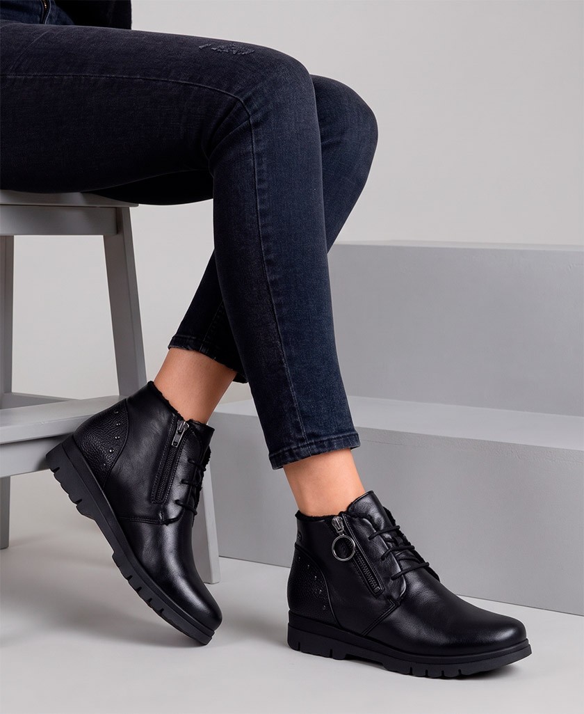Catchalot Gio 22942 flat ankle boots with fur lining
