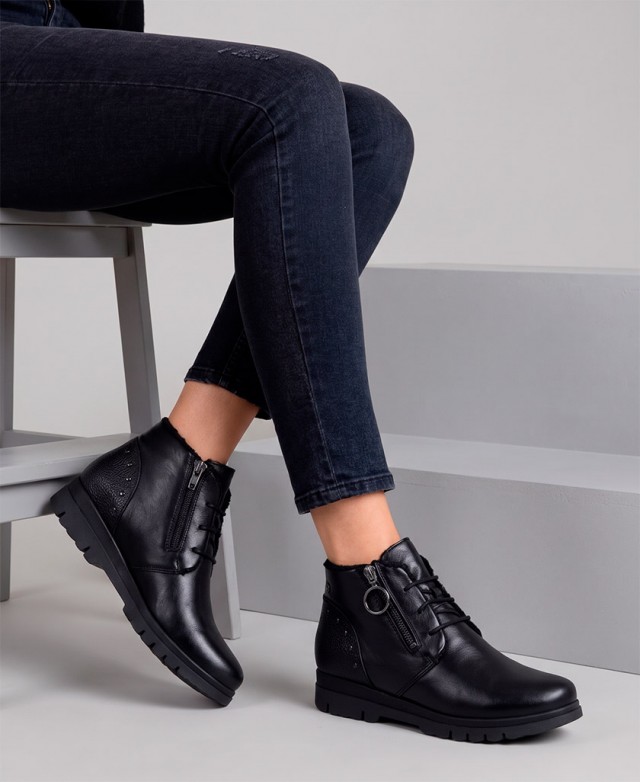 Catchalot Gio 22942 flat ankle boots with fur lining