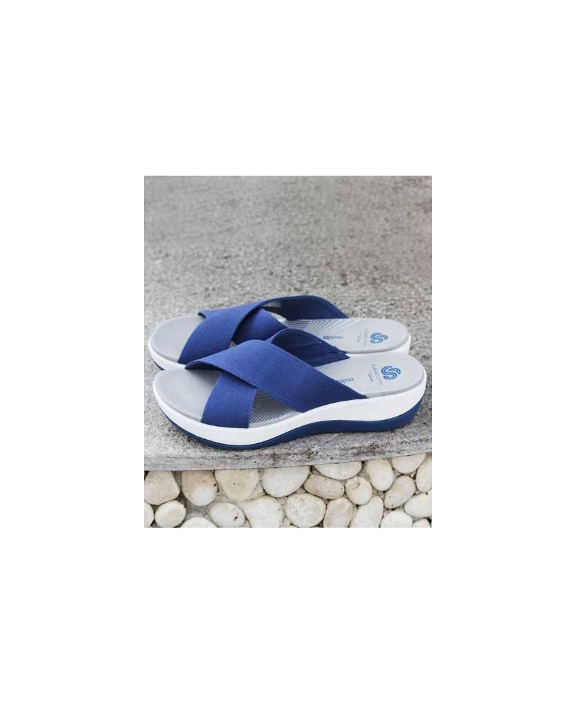 clarks navy blue flip flops