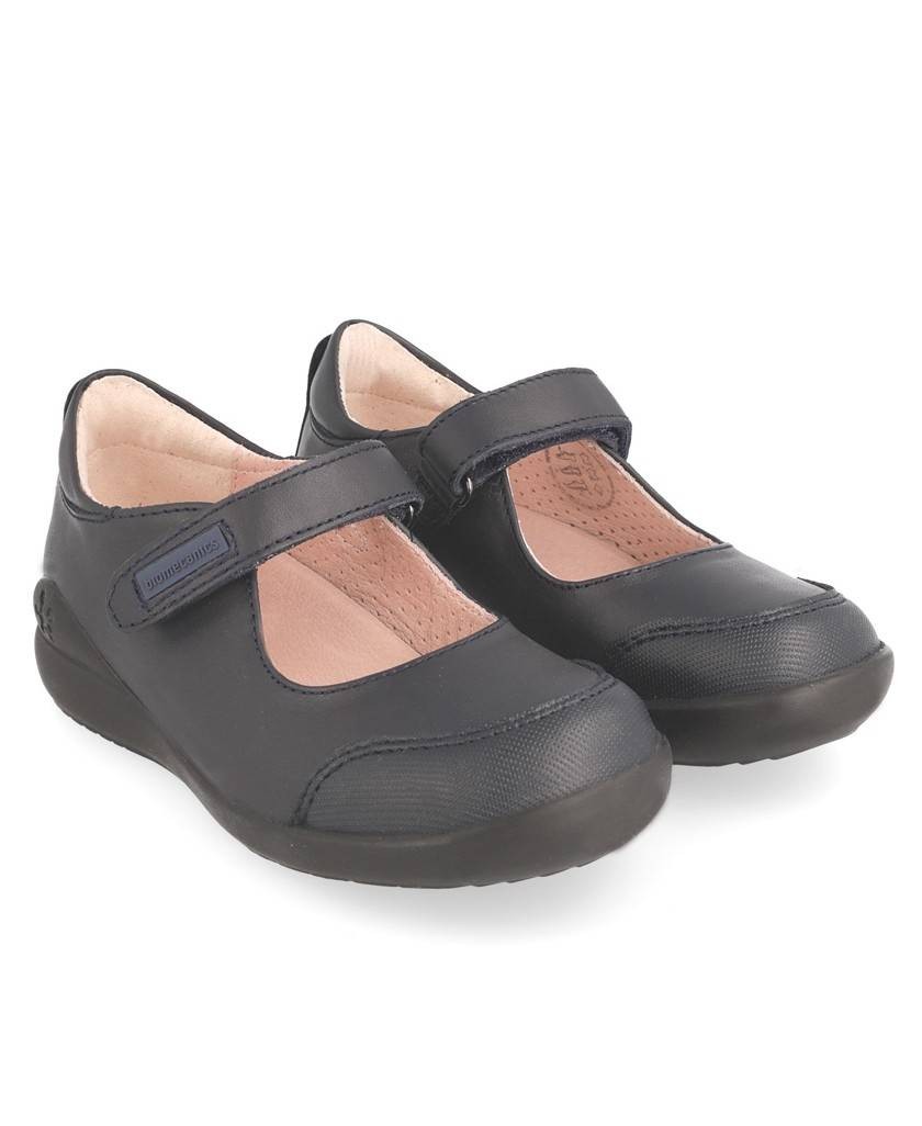 Biomecanics Girl School Shoes In Dark Navy with Star Detailing 191111