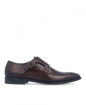 Hobbs men's brown double buckle shoes MA067203-14609 Hobbs men's brown double buckle shoes MA067203-14609