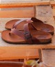 Interbios 7119 sandals for women slave type in leather color