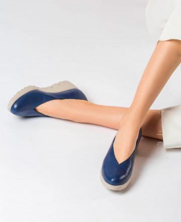 Wonders wedge shoe C-33213 blue Wonders wedge shoe C-33213 blue