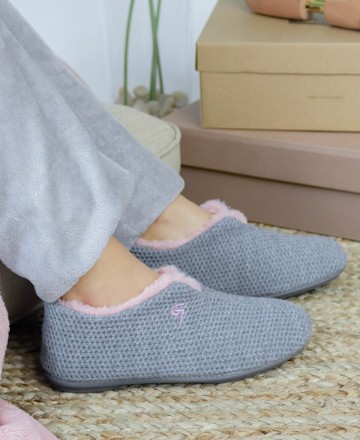 Zapatillas planas de casa cerradas Garzon 5821.291 gris Zapatillas planas de casa cerradas Garzon 5821.291 gris