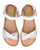 White leather flat sandals for girls Gioseppo 62438 Benodet