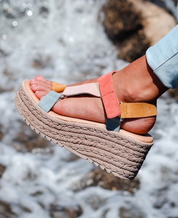 colored strap sandal