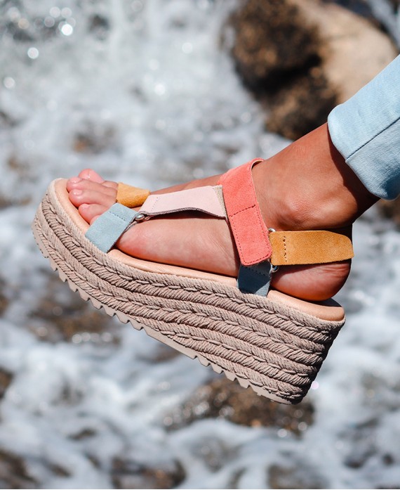 colored strap sandal