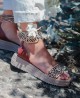 Sandalias con pulsera de piel al tobillo con print de cebra y leopardo Andares 882931 Sandalias con pulsera de piel al tobillo con print de cebra y leopardo Andares 882931