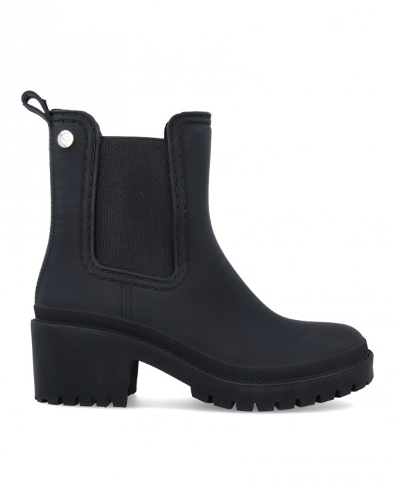 black high heel water boot