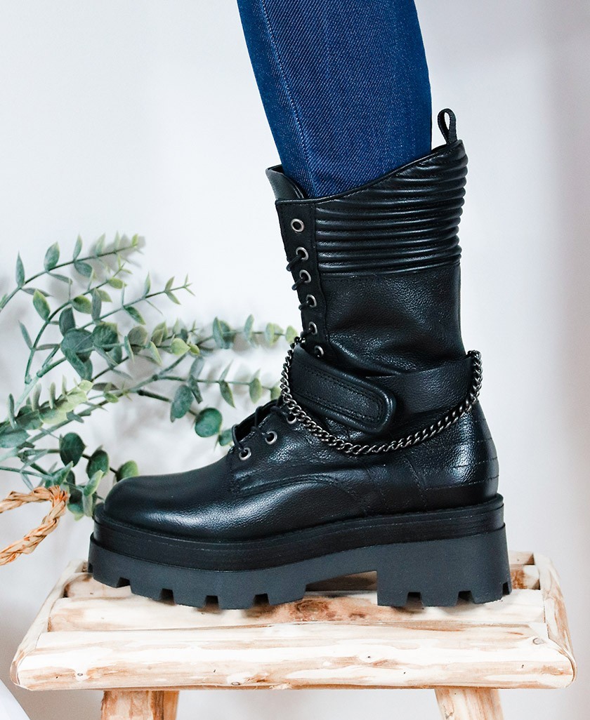 high leg military boots
