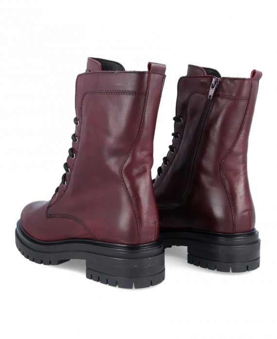 Burgundy military boots