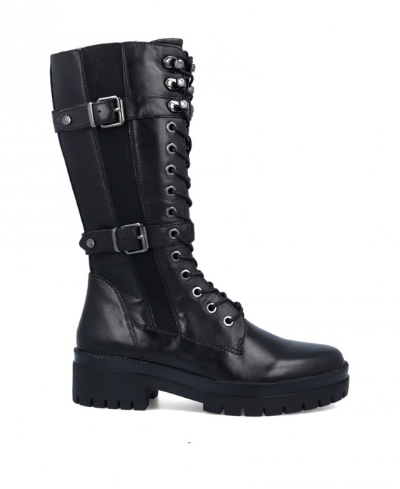 women's buckle military boots