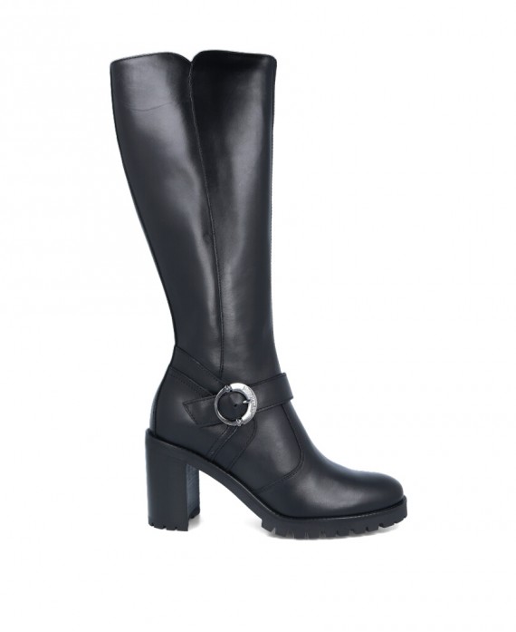Botas para mujer en color negro Caracteristicas con cremallera tacon 8 cm zapato de estilo casual suela de goma termoplastica e
