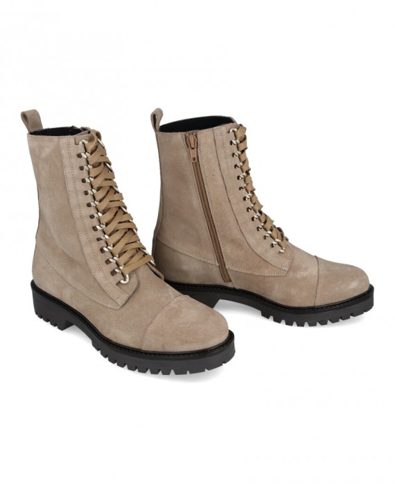 Tambi split leather military boots