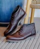 Men's brown flat ankle boots with blue collar Kennebec 4049