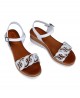 White sandals with wedge Porronet 2851