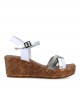 White sandals with wedge Porronet 2833