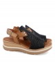 Leather sandals with wedge Paula Urban 2-17