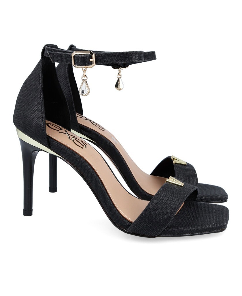 Exé Nicole 311 black demi-heeled sandals