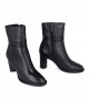 Black leather ankle boots for women Catchalot 25398
