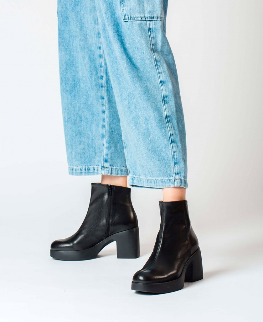 Botín de piel Wonders Mex H-4902 Isy Negro