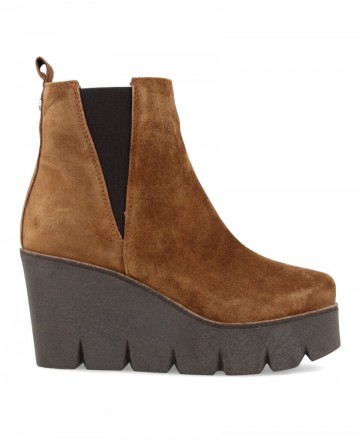 women shoes - Brown high wedge ankle boots Alpe Sasha 4544