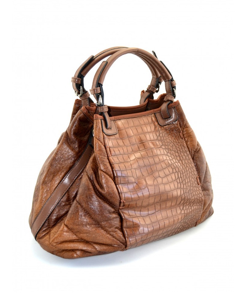 DMR Touch Gabriela leather two-handle shopper bag